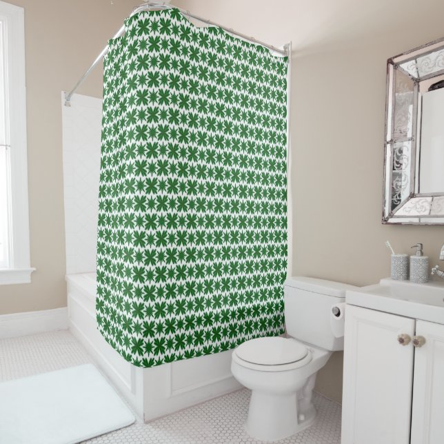 Pine Snowflakes rideau de douche (En situation)