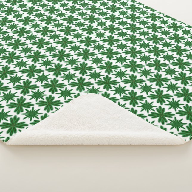 Pine Snowflakes Sherpa Blanket (3 Sizes) (3/4)