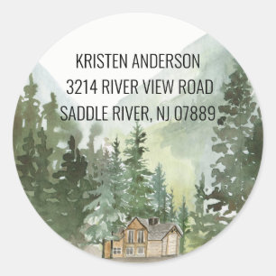 Pine Spruce Trees   New Home Address Label Sticker