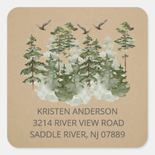 Pine Spruce Trees   New Home Address Label Sticker