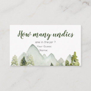 Pine Tree Adventure Baby Shower How Many Undies Enclosure Card