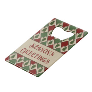 Pine Tree and Harlequin Bottle Opener Credit Card Bottle Opener