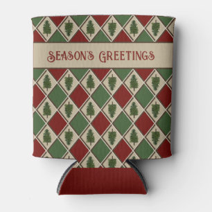 Pine Tree and Harlequin Can Cooler