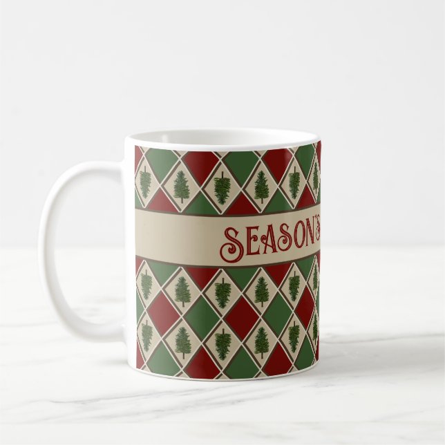 Pine Tree and Harlequin Mug (Left)
