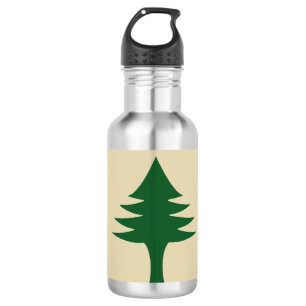 Pine tree and star 1901 flag of Maine State 532 Ml Water Bottle