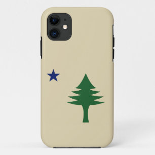Pine tree and star 1901 flag of Maine State iPhone 11 Case