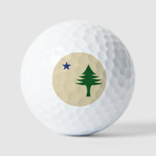 Pine tree and star 1901 flag of Maine State Golf Balls