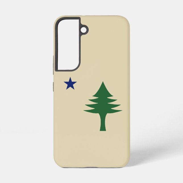 Pine tree and star 1901 flag of Maine State Samsung Galaxy S22 Case (Back)