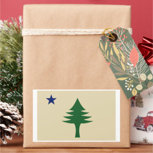 Pine tree and star 1901 flag of Maine State Sticker