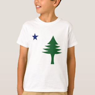 Pine tree and star 1901 flag of Maine State T-Shirt