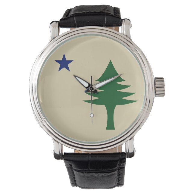 Pine tree and star 1901 flag of Maine State Watch (Front)