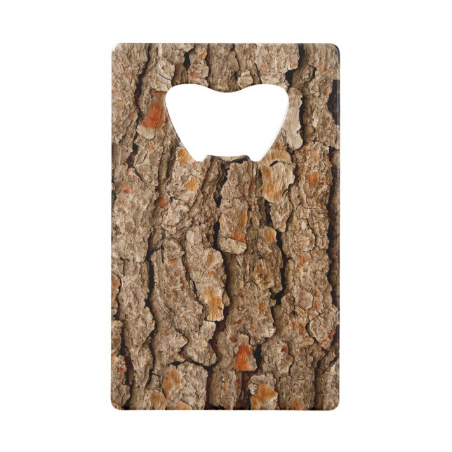 Pine Tree Bark Texture Credit Card Bottle Opener (Front)