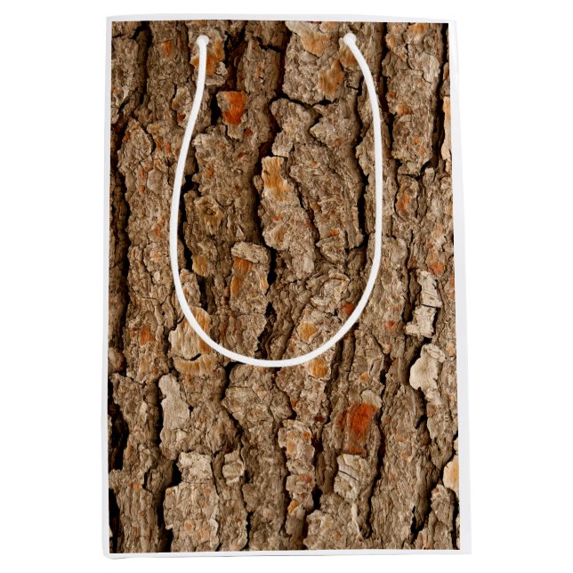 Pine Tree Bark Texture Medium Gift Bag (Front)