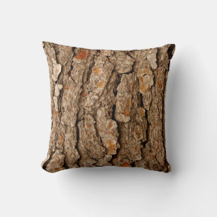 Pine Tree Bark Texture Throw Pillow