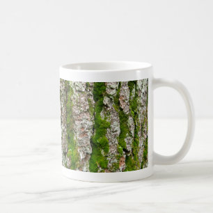 Pine Tree Bark With Moss Coffee Mug