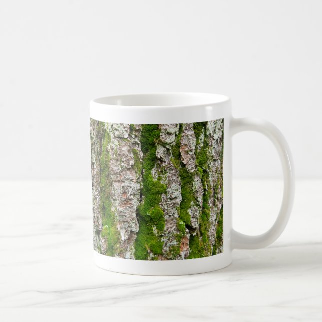 Pine Tree Bark With Moss Coffee Mug (Right)