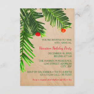 Pine Tree Branch - Invitation de Noël 3x5
