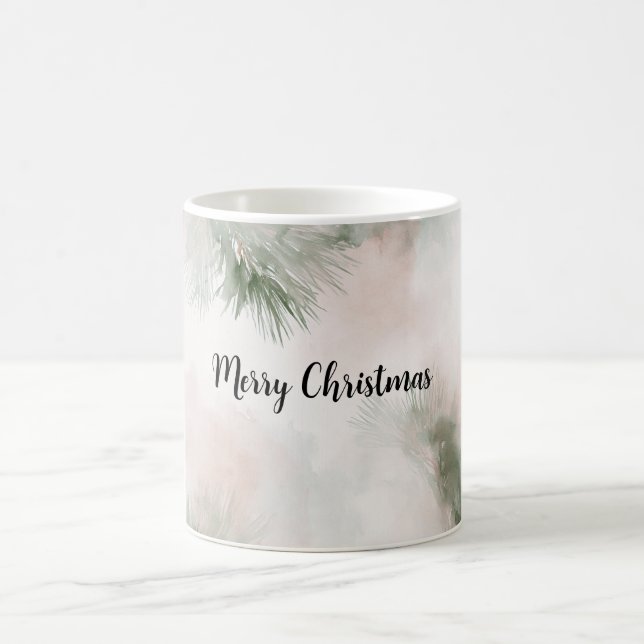 Pine Tree Branches Christmas Coffee Mug (Center)