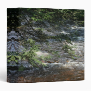 Pine Tree Branches Over Rapids In Stream Orton Art Binder