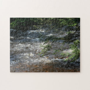 Pine Tree Branches Over Rapids In Stream Orton Jigsaw Puzzle