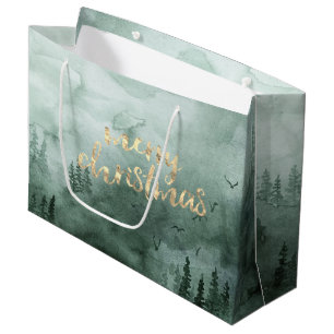 Pine Tree Branches,Snow  Large Gift Bag