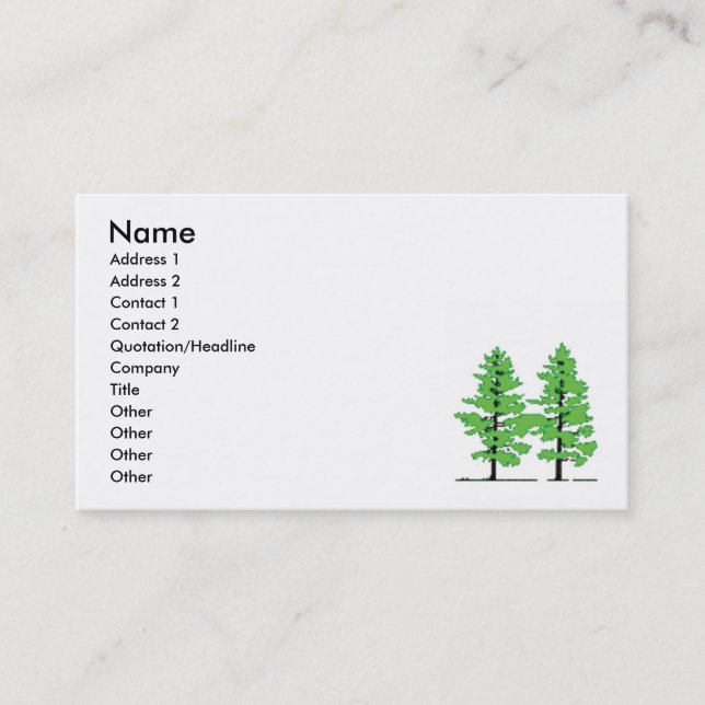 Pine Tree business card (Front)