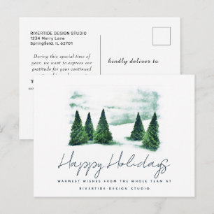 Pine Tree Business Logo Corporate Holiday Postcard