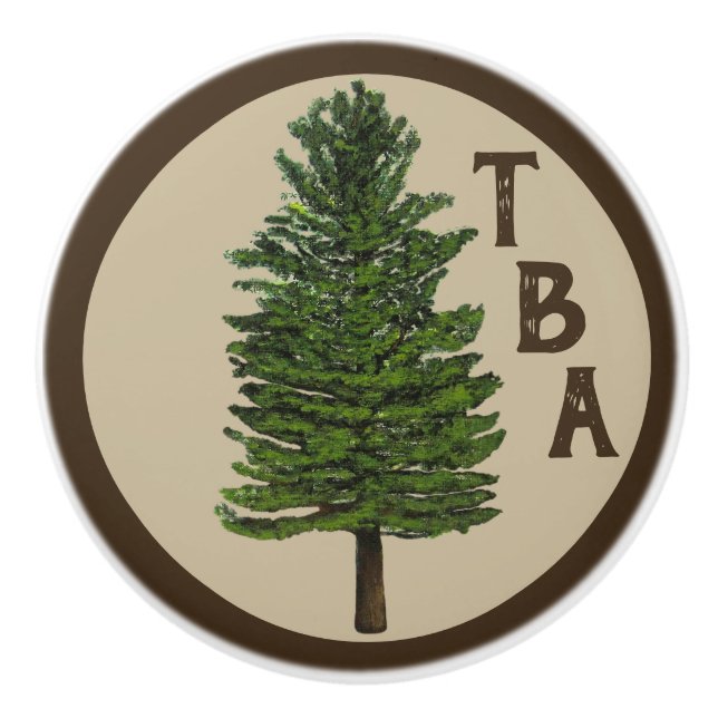 Pine Tree Ceramic Knob (Front)