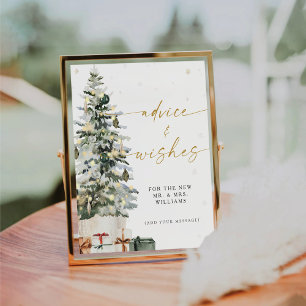 Pine Tree Christmas Advice & Wishes Pedes Pedestal Sign