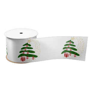 Pine Tree Christmas Balls,Presents Satin Ribbon