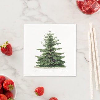 Pine Tree Christmas Holiday Dinner Party Napkins
