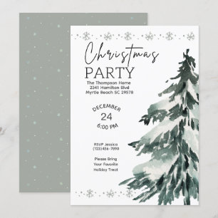 Pine Tree Christmas Party Invitation