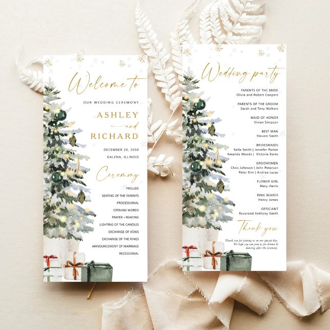 Pine Tree Christmas Wedding Program (Creator Uploaded)