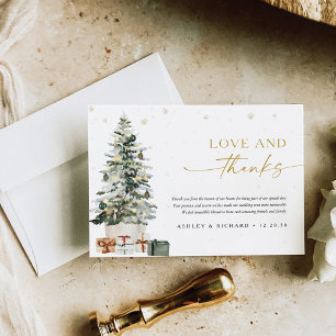 Pine Tree Christmas Wedding Thank You Card