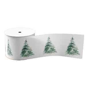Pine tree Christmas winter holiday Grosgrain Ribbon