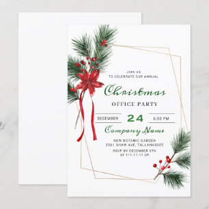 Pine Tree Corporate Christmas Holiday Party Invitation