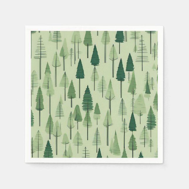 Pine Tree Design Paper Napkins (Front)