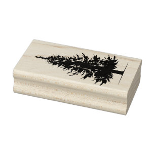 Pine tree, evergreen tree, Christmas tree Rubber Stamp