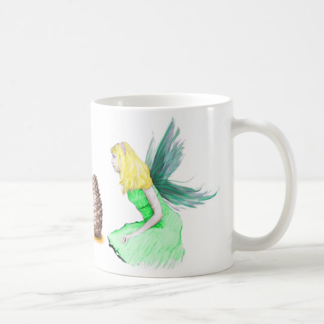 Pine Tree Fairy with pine cone Coffee Mug (Right)