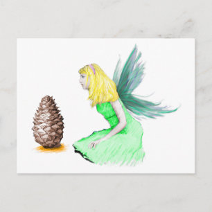 Pine Tree Fairy with pine cone Postcard