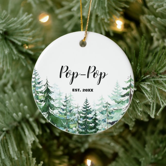 Pine Tree First Christmas as a Grandparent Ceramic Ornament (Tree)