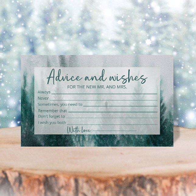 Pine Tree Forest Advice and Wishes Bridal Shower Enclosure Card (Creator Uploaded)