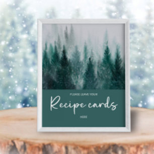 Pine Tree Forest leave your recipe card Poster