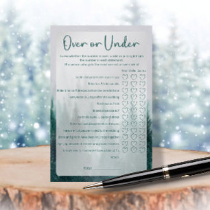 Pine Tree Forest Over Under Bridal Shower Game