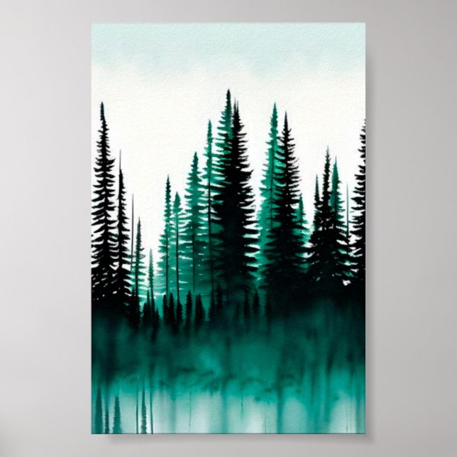 Pine tree forest poster (Front)