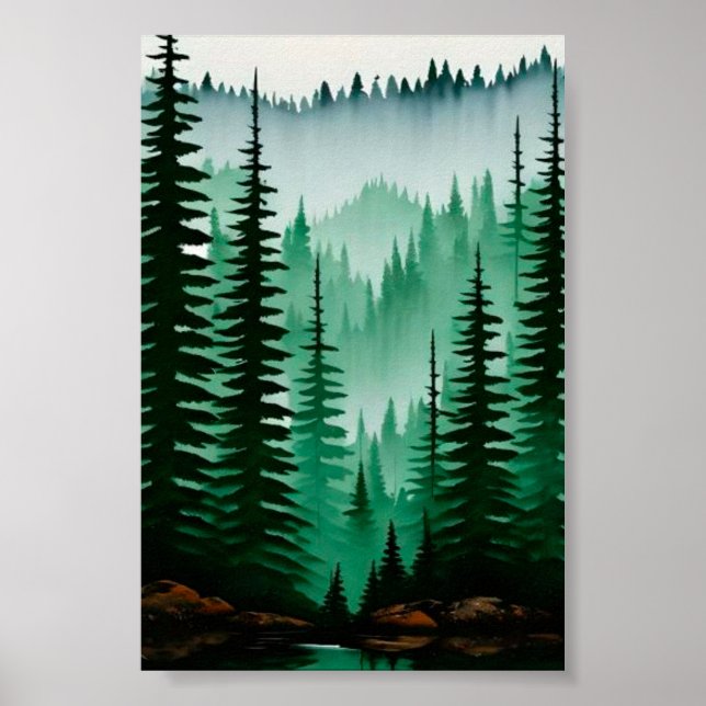 Pine tree forest poster (Front)