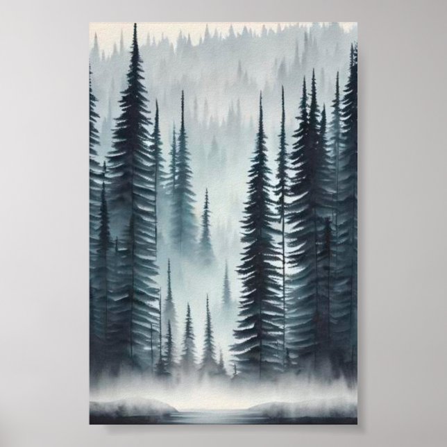 Pine tree forest poster (Front)