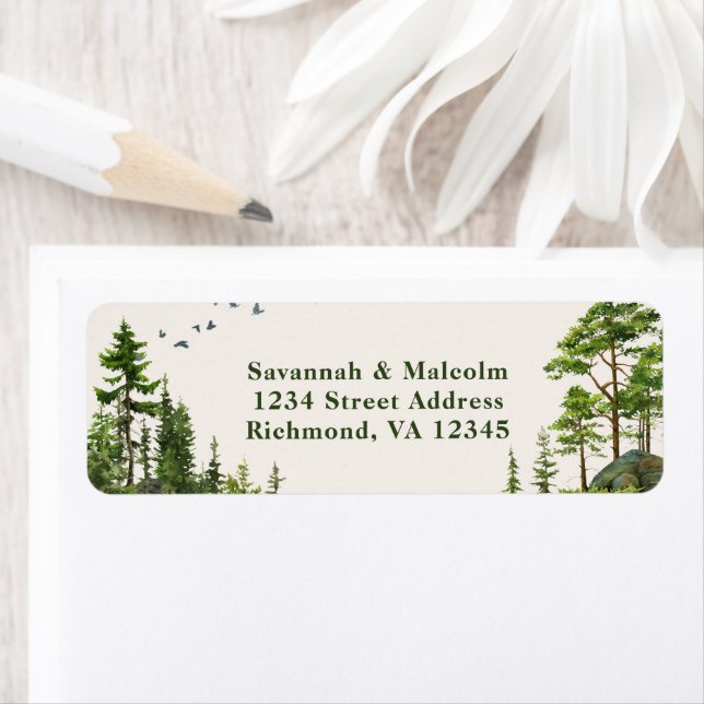 Pine Tree Forest | Rustic Return Address (Insitu)