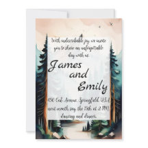 Pine Tree Forest Rustic Watercolor Themed Wedding