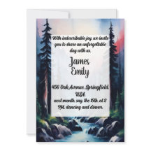 Pine Tree Forest Rustic Watercolor Themed Wedding